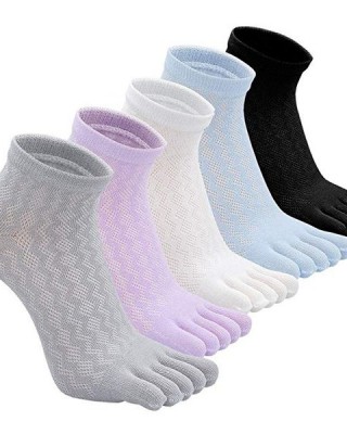 Mogao Caves Toe Socks Ladies Five Finger Socks Cotton, Women's Sneaker Socks with Toes,