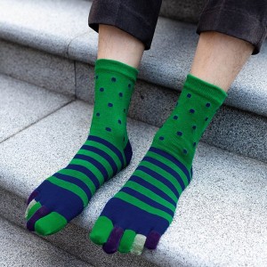 Men Toe Socks Cotton Running Five Finger Socks Colorful Sports Socks with toes, 5 Pairs