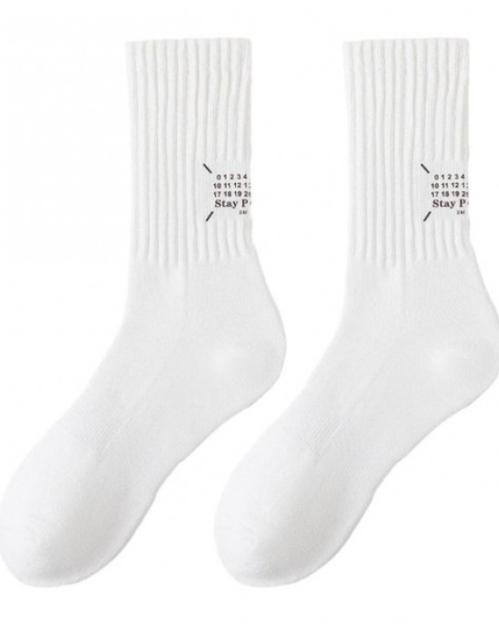 Men Socks Casual Solid Color White Socks Calf Cotton Socks for Women Summer Thin Socks