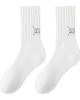 Men Socks Casual Solid Color White Socks Calf Cotton Socks for Women Summer Thin Socks
