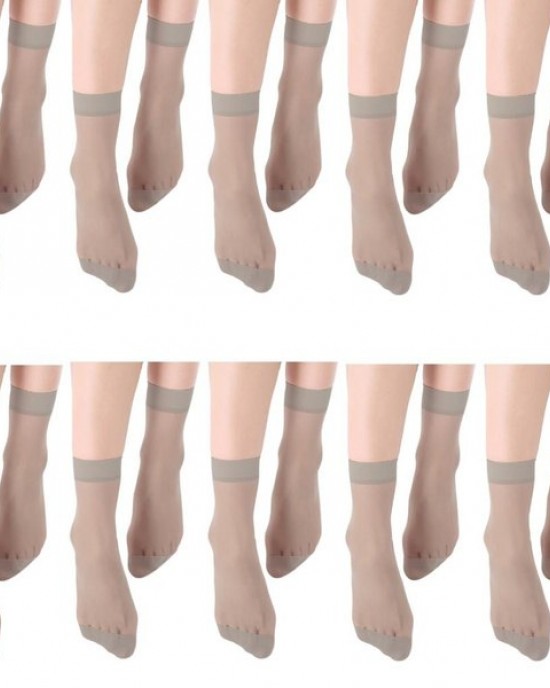 10 Pairs Women Sheer Stretch Short Socks for Business Meetings Evening Event