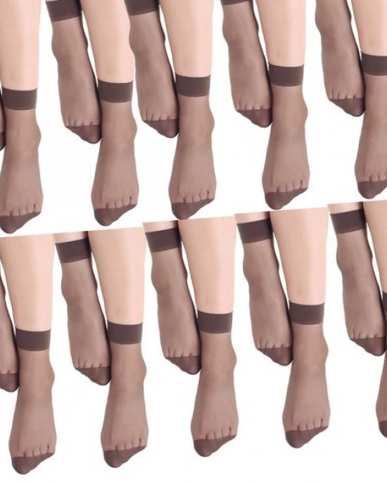 10 Pairs Women Sheer Stretch Short Socks for Business Meetings Evening Event