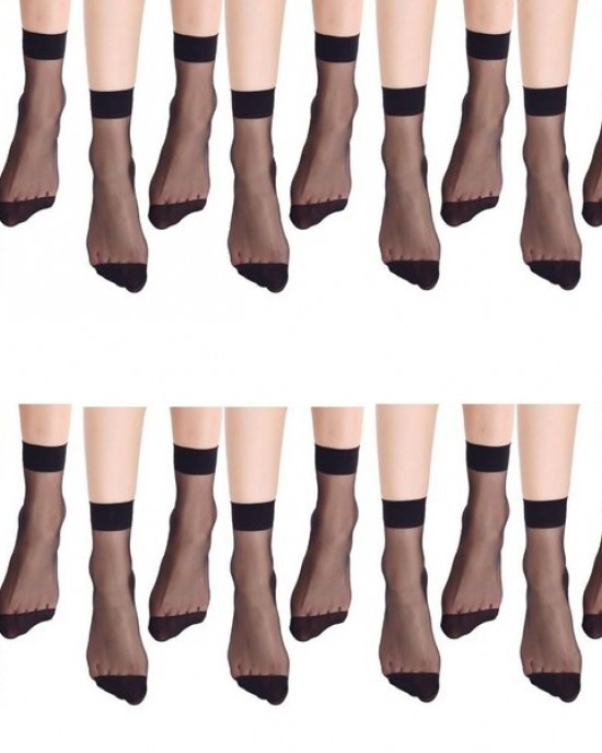 10 Pairs Women Sheer Stretch Short Socks for Business Meetings Evening Event