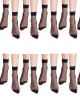 10 Pairs Women Sheer Stretch Short Socks for Business Meetings Evening Event