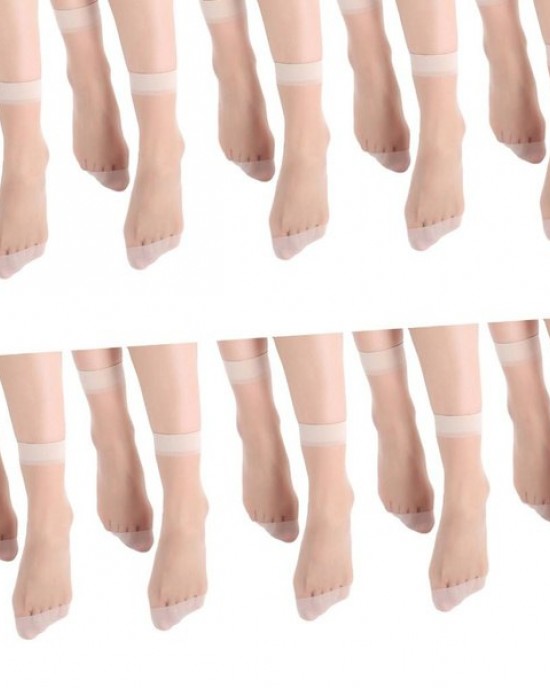10 Pairs Women Sheer Stretch Short Socks for Business Meetings Evening Event