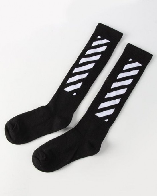 Hip Hop Crew Socks with Stripe Design | Unisex Cotton Skateboarding & Athletic Socks