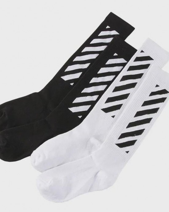 Hip Hop Crew Socks with Stripe Design | Unisex Cotton Skateboarding & Athletic Socks