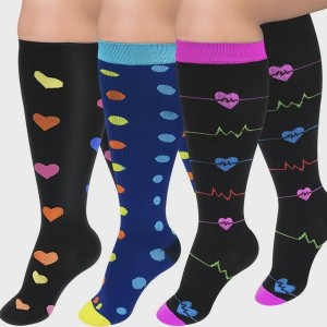 Plus Size Compression Socks for Women - 2XL to 7XL Support Socks for Running, Travel &