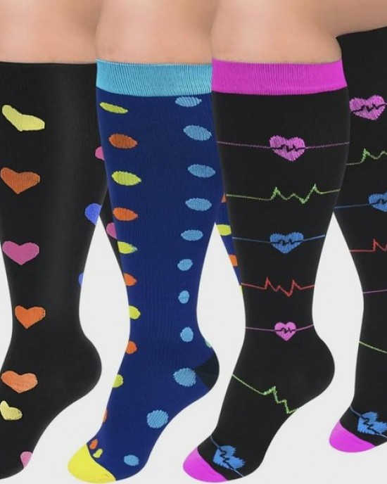 Plus Size Compression Socks for Women - 2XL to 7XL Support Socks for Running, Travel &