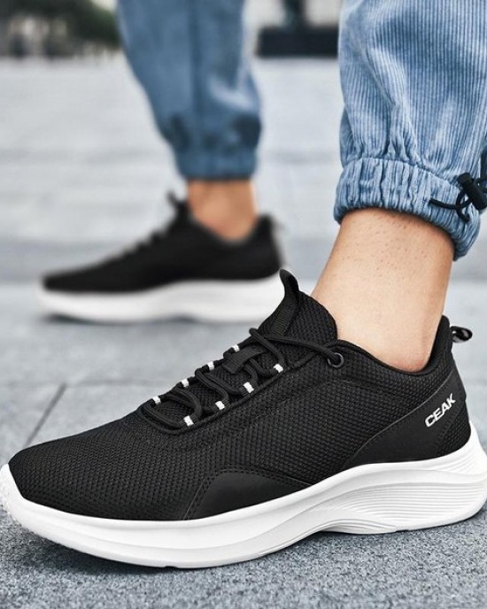 Breathable Knit Men's Sneakers Lightweight Soft Sole Athletic Casual Socks Shoes
