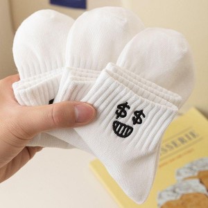 Summer Cotton Ankle Socks for Women - Cute Embroidered Casual Athletic Socks, Versatile