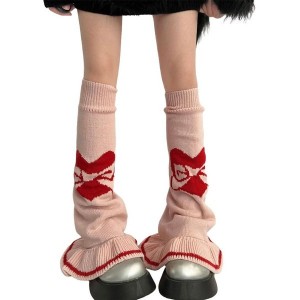 Women's Lolitas Knit Long Socks Bowknot Leg Warmers Harajuku Booties Socks Gift