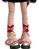 Women's Lolitas Knit Long Socks Bowknot Leg Warmers Harajuku Booties Socks Gift