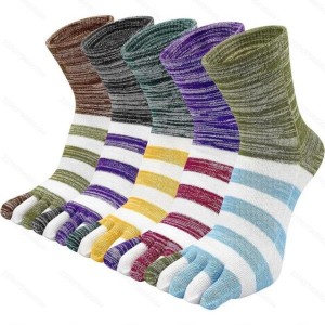 5 Pairs of Men's Five-Toe Sports Socks, High Quality Fabric, Moisture-Wicking and