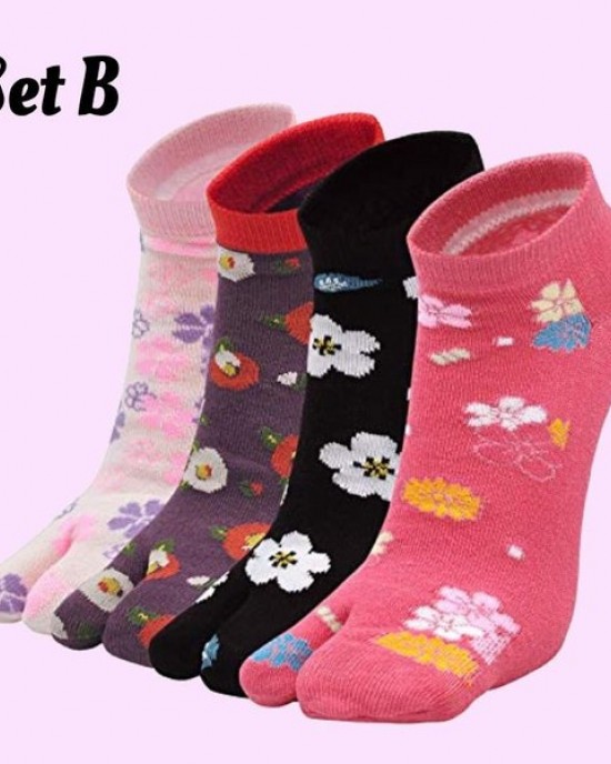 4 Pairs of Women's Toe-Separating Socks Women's Socks, Athletic Socks, Short Socks