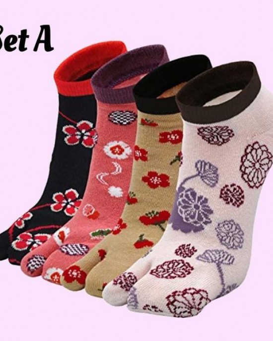 4 Pairs of Women's Toe-Separating Socks Women's Socks, Athletic Socks, Short Socks
