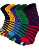 5 Pair of Striped Toe Sports Socks - Breathable, Moisture-Wicking, Comfortable Athletic