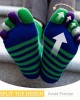 5 Pair of Striped Toe Sports Socks - Breathable, Moisture-Wicking, Comfortable Athletic