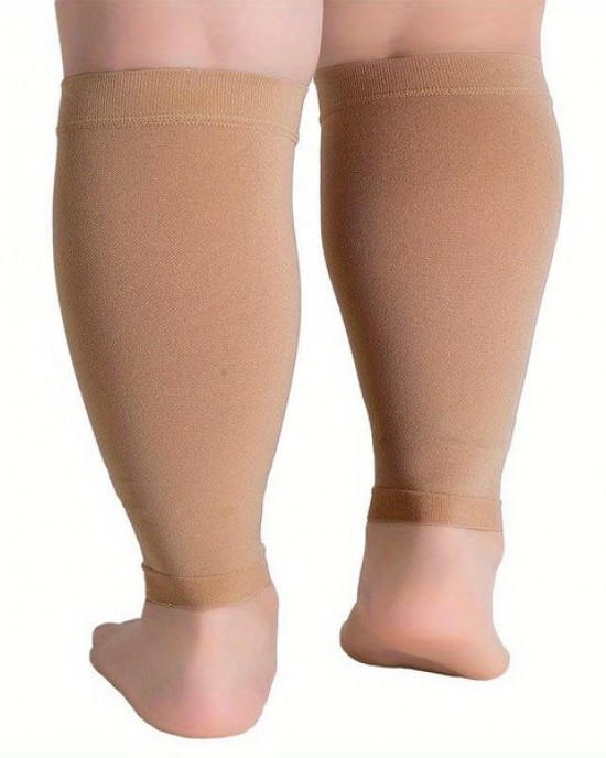 1 Pair of Unisex Calf Compression Socks, 20-30 mmHg High-Top Elastic Socks, Soft and Snug