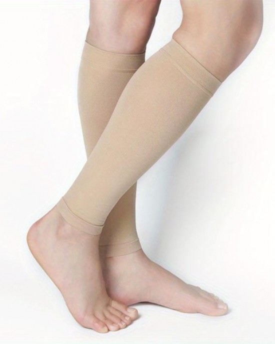 1 Pair of Unisex Calf Compression Socks, 20-30 mmHg High-Top Elastic Socks, Soft and Snug