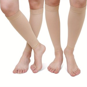 1 Pair of Unisex Calf Compression Socks, 20-30 mmHg High-Top Elastic Socks, Soft and Snug