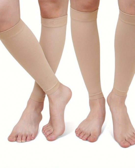 1 Pair of Unisex Calf Compression Socks, 20-30 mmHg High-Top Elastic Socks, Soft and Snug