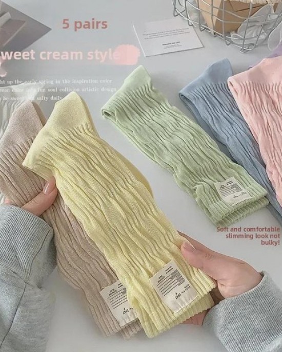 Women's Cotton Crew Socks | Soft Breathable Mid-Calf Socks | Cute Stackable Socks in
