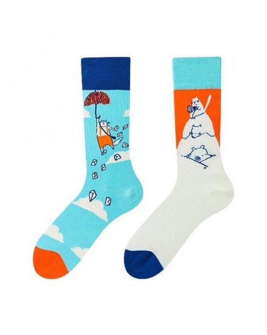 Asymmetrical Crew Socks | Original AB Mismatched Cotton Socks | Creative Couples &