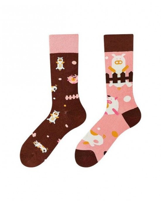 Asymmetrical Crew Socks | Original AB Mismatched Cotton Socks | Creative Couples &
