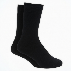Men's Cotton Crew Socks - 100% Breathable, Moisture-Wicking & Odor-Resistant, Black &