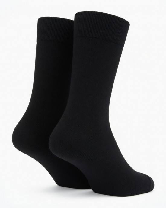 Men's Cotton Crew Socks - 100% Breathable, Moisture-Wicking & Odor-Resistant, Black &