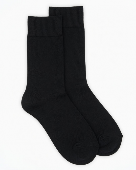 Men's Cotton Crew Socks - 100% Breathable, Moisture-Wicking & Odor-Resistant, Black &