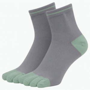 Breathable Cotton Toe Socks for Women - Anti-Odor, Moisture-Wicking, Mid-Crew Length