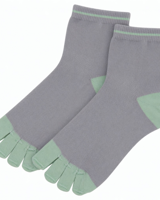 Breathable Cotton Toe Socks for Women - Anti-Odor, Moisture-Wicking, Mid-Crew Length