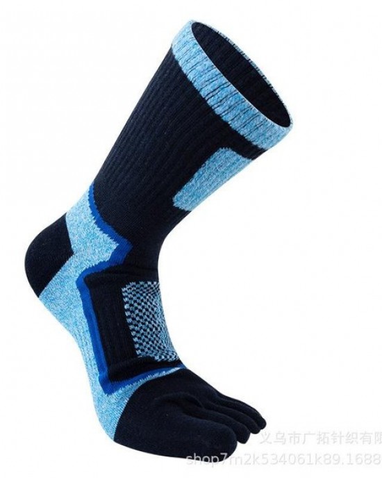 Men's Toe Socks for Hiking & Running - 10-Pack Breathable Cotton Winter Sports Socks