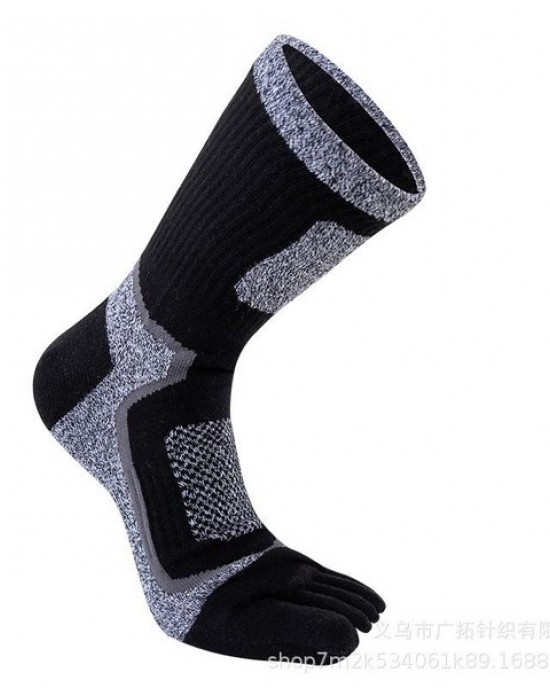 Men's Toe Socks for Hiking & Running - 10-Pack Breathable Cotton Winter Sports Socks