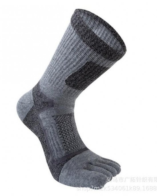 Men's Toe Socks for Hiking & Running - 10-Pack Breathable Cotton Winter Sports Socks