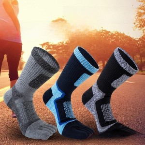 Men's Toe Socks for Hiking & Running - 10-Pack Breathable Cotton Winter Sports Socks