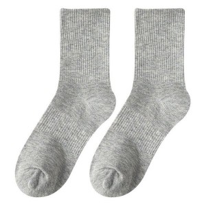 Women's White Crew Socks | Cotton Mid-Calf Socks for All Seasons | Solid Color Black