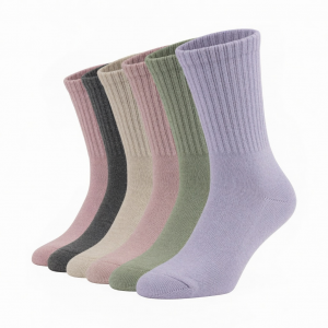 Women's Cotton Crew Socks - 5-10 Pairs, Mid-Calf, Thick & Breathable for Spring & Fall