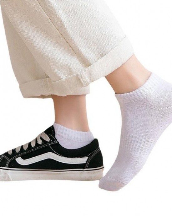 Summer Solid Color Couples Socks - Breathable Cotton Ankle Socks for Men and Women,