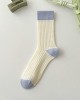 Suxinaimin Women's Cotton Socks Mid Calf Casual Color Block Thin Stackable Socks