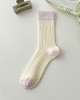 Suxinaimin Women's Cotton Socks Mid Calf Casual Color Block Thin Stackable Socks