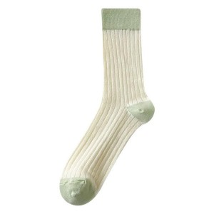 Suxinaimin Women's Cotton Socks Mid Calf Casual Color Block Thin Stackable Socks