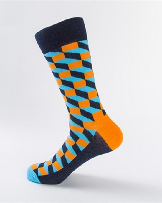Happy Trendy Socks - Unisex Couple Mid-High Cotton Socks in 9 Colors
