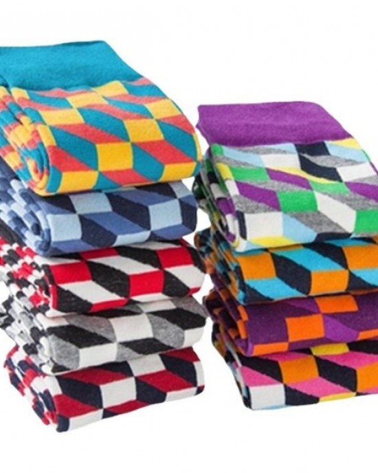 Happy Trendy Socks - Unisex Couple Mid-High Cotton Socks in 9 Colors