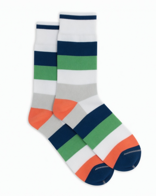 Hengyuanxiang Men's Cotton Socks Summer Lightweight Crew Sport Socks Color Block Design