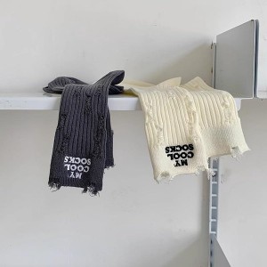 Ripped Ankle Socks for Women | Trendy Cotton Streetwear Stacked Socks