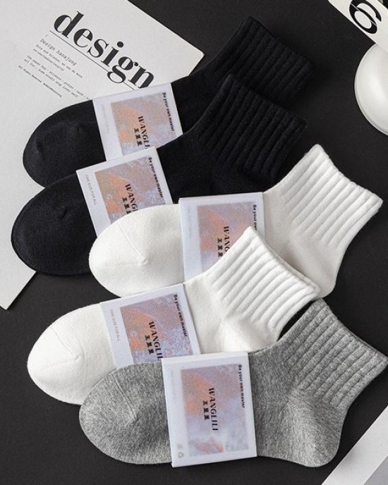 Cotton Crew Socks for Men and Women - Breathable Athletic Casual Socks, All-Season