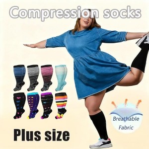 Extra Wide Calf Compression Socks for Men and Women – High-Elasticity Sports & Running